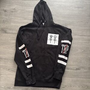 Twenty One Pilots Black Hoodie Band Logo Graphic Pullover Size small *flaw*